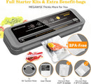 MegaWise VS6621 Vacuum Sealer Machine | 80kPa Suction Power | Cutter - Black - Like New