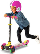 CHILLAFISH SCOTTI GLOW 3-WHEEL LEAN-TO-STEER SCOOTER WITH LIGHT-UP WHEELS - PINK - Like New