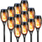 Toodour Solar Torch Flame Lights, Flickering Flame, 12 Pack, Warm White, Black Like New