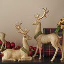 Vita Domi Christmas Reindeer Figurines, Gold Deer Christmas Decor, Christmas - Brand New