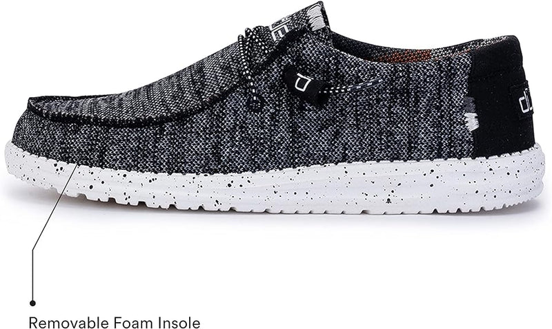 110354912 Hey Dude Men's Wally Sox Black White Size 12 - Like New