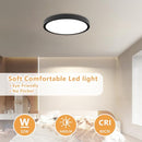 OFFIY 4PK 15.8 INCH BLACK LED FLUSH MOUNT Ceiling Light 32W 3480LM - BLACK - Like New