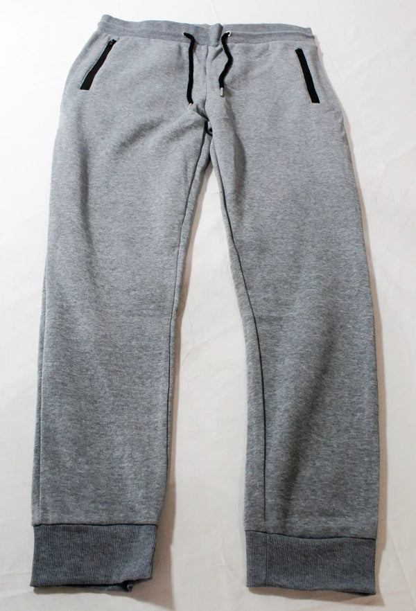PURE CHAMP MEN'S STRETCHY FLEECE ATHLETIC JOGGER SWEATPANTS SIZE M - LIGHT GRAY - Brand New