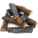 Barton 10-Pieces Ceramic Logs Set Realistic Fire Log Stackable Logs - Brand New