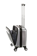 ROCKLAND REVOLUTION HARDSIDE ROLLING COMPUTER CASE 16"X9"X17" BF29 - SILVER - Like New