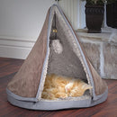 PETMAKER Sleep and Play Cat Bed with Removable Teepee Top - Tan - Brand New