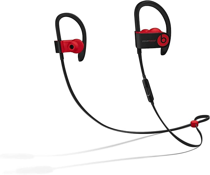 BEATS BY DR. DRE POWERBEATS3 IN-EAR EARBUDS WIRELESS HEADPHONES RED - BLACK/RED - Like New