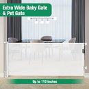 KISKIZ MOM'S CHOICE AWARDS WINNER 110 INCH EXTRA WIDE BABY GATE - WHITE - Brand New