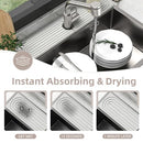 AKUVU FAUCET MAT FOR KITCHEN SINK - DIATOMITE SINK MAT, 23.6" X 3.9" - WHITE - Like New