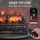 TURBRO ETERNAL FLAME 30 IN WIFI INFRARED ELECTRIC FIREPLACE LOG HEATER - BLACK - Like New