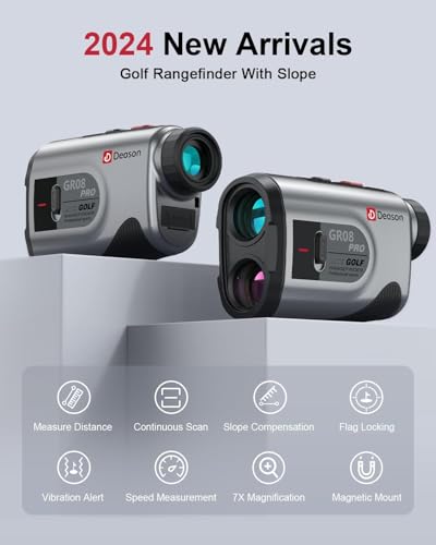 Deason Golf Rangefinder Slope 13 Yards Laser 7X Yards Rechargeable (Gray) - Like New