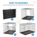 Simple Deluxe 30" Medium Dog Crate Divider, Double Door Folding Metal Wire Cage - Like New