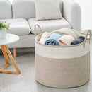 Extra Large Storage Basket 24" x 18", Woven Blanket Basket Cotton Rope - Brand New