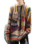 YESNO WOMEN CHRISTMAS SWEATER GRAPHIC PULLOVER SWEATERS PICTURE31 SIZE S - Like New