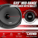 DS18 PRO-ZXI694BM 6X9" PRO AUDIO MID-RANGE LOUDSPEAKER BULLET 600 WATTS - BLACK - Like New