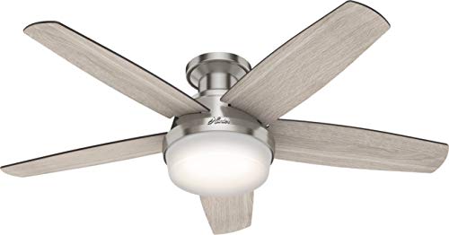 HUNTER FAN COMPANY 59416 AVIA CEILING FAN 48 BRUSHED NICKEL CC59416-A Like New