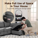 Real Relax Ottoman Linen Fabric Modular Sofa Couch - Light Gray - Like New