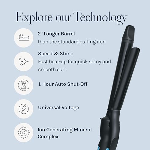 BIO IONIC LONG BARREL STYLER CURLING IRON MOISTURE HEAT TECHNOLOGY 1" - BLACK - Like New
