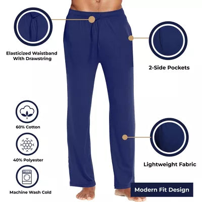 BLUE ICE GALAXY BY HARVIC MEN'S STRETCH LOUNGE PANTS - SIZE: MEN M - NAVY - Brand New