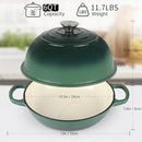 COOKNEXA ENAMELED CAST IRON BREAD OVEN, DUTCH OVEN + LID, 10" - GREEN - Like New