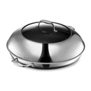 HEXCLAD HYBRID FRY PAN WITH LID, 14", STAY-COOL HANDLE, SILVER - Scratch & Dent