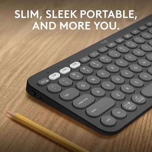 LOGITECH PEBBLE KEYBOARD 2 K380S MULTI-DEVICE BLUETOOTH, CUSTOMIZABLE - GRAPHITE - Like New