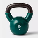 ALL IN MOTION KETTLEBELL 15LB IRON WEIGHT FOR LEGS & UPPER BACK - GREEN - Like New