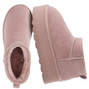 CUSHIONAIRE Platform Ankle Boots Suede Faux Fur Lining Cozy Winter -PINK 8.5 - Brand New