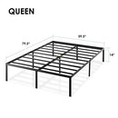 BEST PRICE MATTRESS 14 INCH METAL PLATFORM FOUNDATION BLACK QUEEN - MATTRESS - Like New