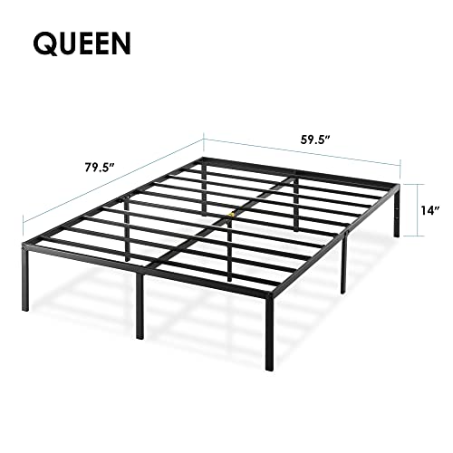 BEST PRICE MATTRESS 14 INCH METAL PLATFORM FOUNDATION BLACK QUEEN - MATTRESS - Like New