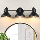 Bathroom Light Fixtures, 3-Light Vanity Light Over Mirror, Matte Black Metal - Like New