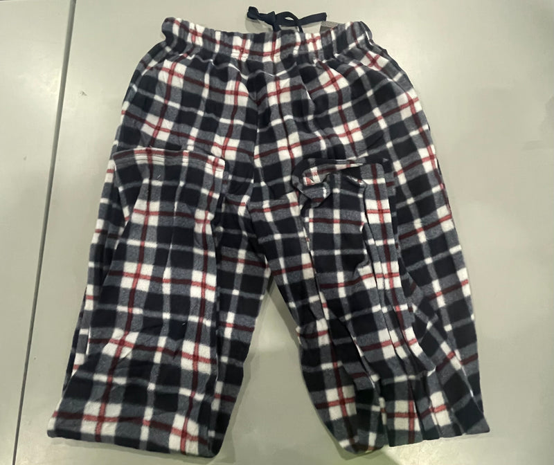 YUNA PAJAMA PANTS WOMENS MULTI PLAID MICROFLEECE SUPER - L/XL - BLACK/RED/WHITE - Brand New