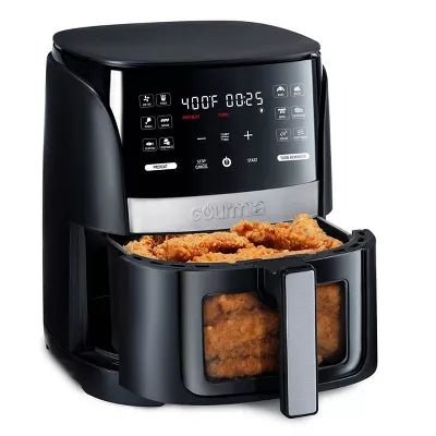 GOURMIA 6-QT DIGITAL WINDOW AIR FRYER WITH 12 PRESETS - BLACK/STAINLESS STEEL - Like New