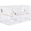 Yaheetech Stackable Divided Breeder Bird Cage Parakeet Cage B09NNHTTLL - White - Brand New