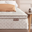 KESCAS 12 INCH MEMORY FOAM HYBRID QUEEN - CREME - Like New