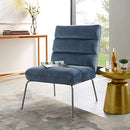 DECORO CLASSIC BRANDS ETERNITY UPHOLSTERED ARMLESS ACCENT CHAIR - BLUE - Like New