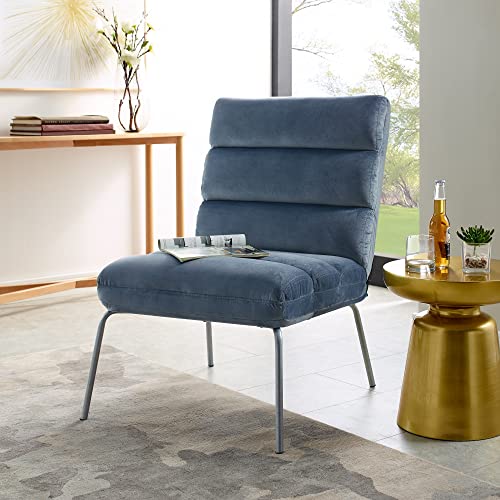 DECORO CLASSIC BRANDS ETERNITY UPHOLSTERED ARMLESS ACCENT CHAIR - BLUE - Like New