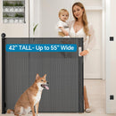 BULUBAKY EXTRA TALL SAFETY RETRACTABLE BABY GATE BLACK, 42" TALL X 55" WIDE - Like New