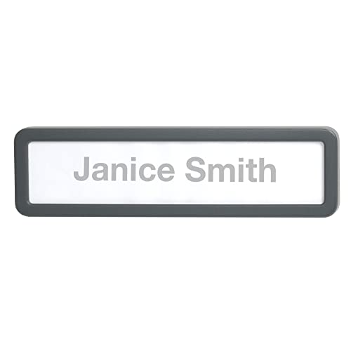 OFFICE DEPOT CUBICLE NAME PLATE 2 5/8"x 9 1/8"x 7/8" 30% Recycled, Charcoal - Like New