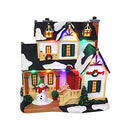 TOP TREASURES CHRISTMAS VILLAGE HOUSE WITH SNOWMAN - LIGHTED MUSICAL -MULTICOLOR - Like New
