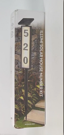 ILLUMI SOLAR HOUSE NUMBER LIGHT KIT – OUTDOOR LED - BLK - Like New