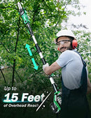 KIMO 20V Cordless Pole Saw Tree Trimming 4.0AH 13ft Telescopic - Green - Brand New
