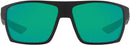 COSTA Bloke 6S9045 Pillow Sunglasses - Green Mirror Polarized Glass/Matte Black Like New