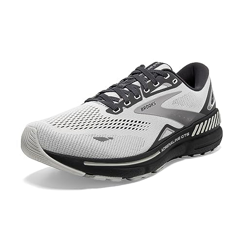 BROOKS MEN’S ADRENALINE GTS 23 SHOES - OYSTER/EBONY/ALLOY - SIZE 12/11 - Like New