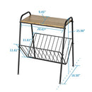 AMOBRO Side Table Modern End Table with Magazine Holder Wood & Metal - Like New