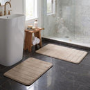 Lavish Home Set of 2 Microfiber Memory Foam Bath Mats - Plush Bathroom Rugs - Brand New