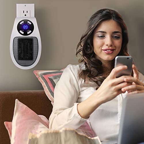 450W Space Heater Remote Wall Outlet Electric Space Heater  MH04G - White - Like New