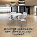 National Public Seating NPS BT Series 36" Square Top Folding Table Speckled Grey - Brand New
