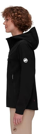 1011-02460 MAMMUT OUTDOOR SOFTSHELL HOODED JACKET WOMEN BLACK XL - Like New