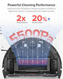 ROBOROCK ROBOT VACUUM AND MOP SELF-EMPTYING 5500 PA MAX SUCTION - BLACK - Like New